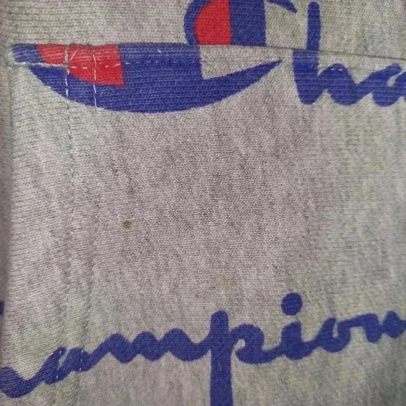 CHAMPION Reverse Weave Hoodie Mens M Sweatshirt All Over Print Sweater Gray - Picture 2 of 9